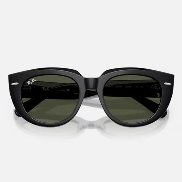 NEW Ray-Ban Doreen Square Sunglasses Polished Black G-15 Green Lenses RB2286 main image 11